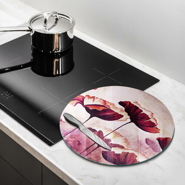 Üveg vágódeszka Virágfestés