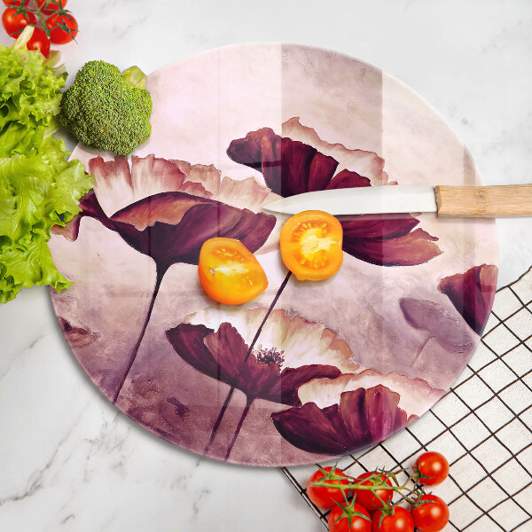 Üveg vágódeszka Virágfestés