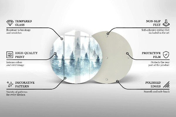 Üveg vágódeszka Festett téli erdő