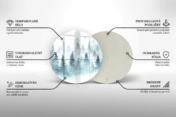 Üveg vágódeszka Festett téli erdő