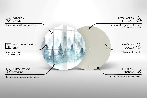 Üveg vágódeszka Festett téli erdő
