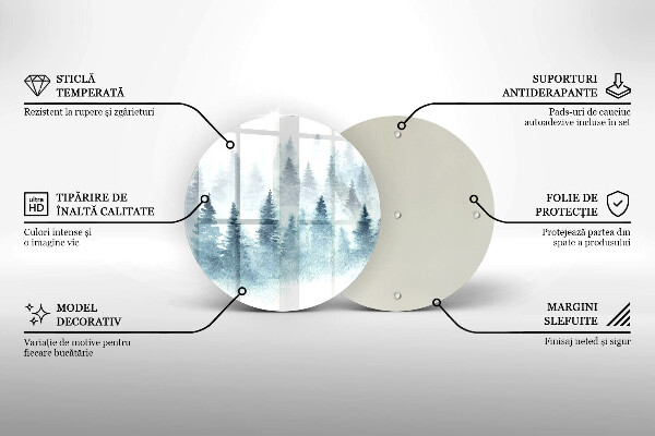 Üveg vágódeszka Festett téli erdő