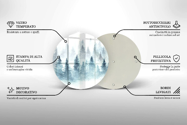 Üveg vágódeszka Festett téli erdő