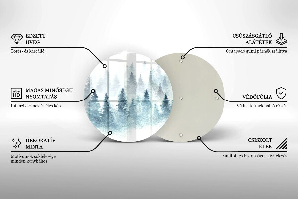 Üveg vágódeszka Festett téli erdő