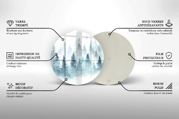 Üveg vágódeszka Festett téli erdő