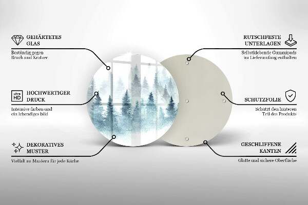 Üveg vágódeszka Festett téli erdő