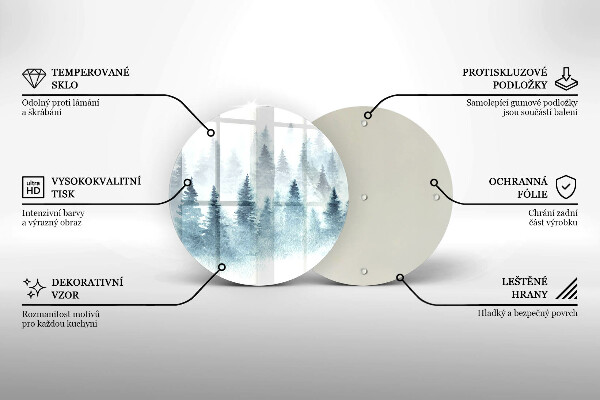 Üveg vágódeszka Festett téli erdő