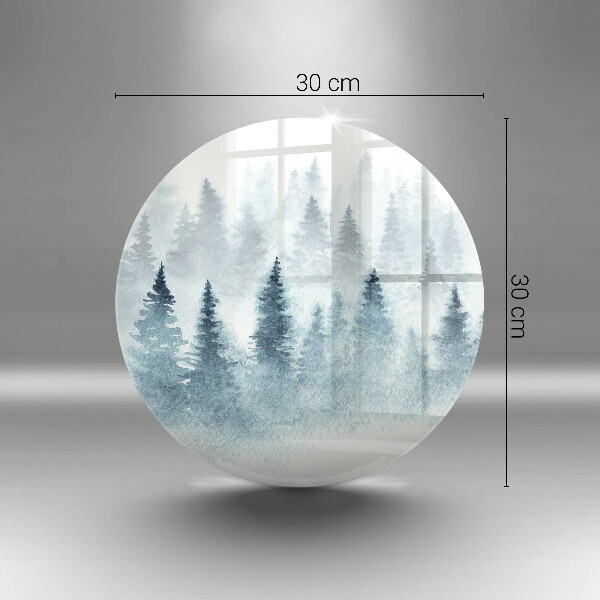 Üveg vágódeszka Festett téli erdő