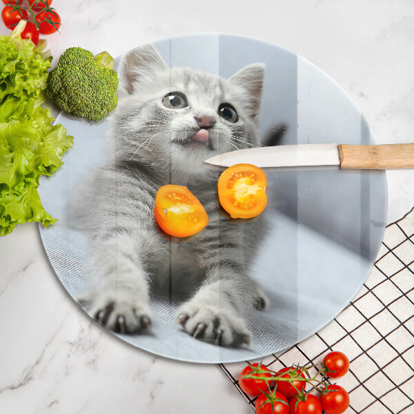 Üveg vágódeszka Aranyos kis cica