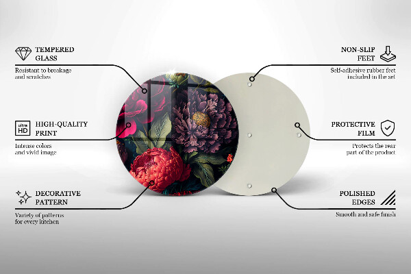 Üveg vágódeszka Gyönyörű virágok