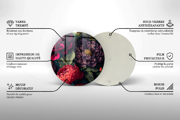 Üveg vágódeszka Gyönyörű virágok