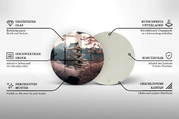 Üveg vágódeszka Japán építési táj