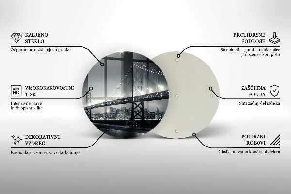 Üveg vágódeszka Benjamin Franklin híd