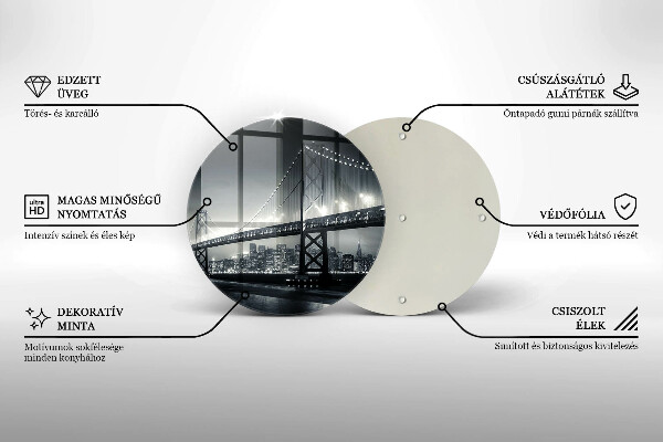 Üveg vágódeszka Benjamin Franklin híd