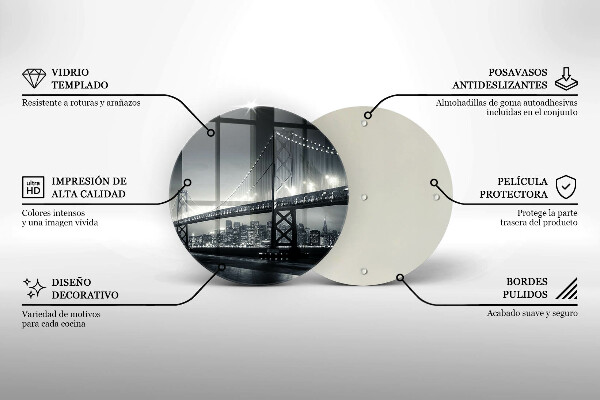 Üveg vágódeszka Benjamin Franklin híd