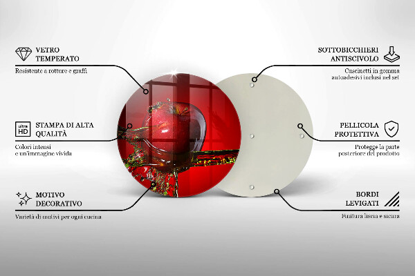 Üveg vágódeszka Alma gyümölcs vízben