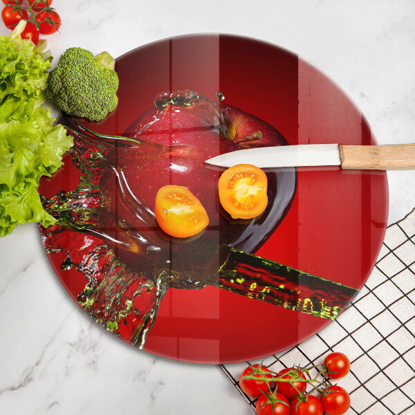 Üveg vágódeszka Alma gyümölcs vízben