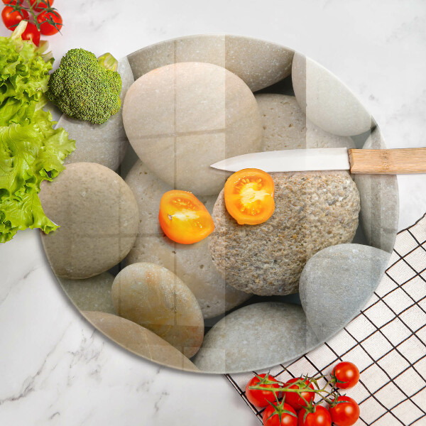 Üveg vágódeszka Ovális kövek mintája