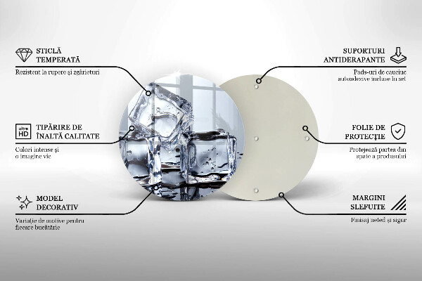 Üveg vágódeszka Jégkockák