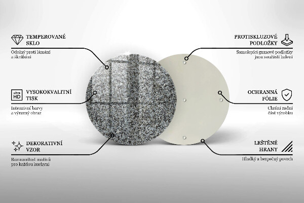 Üveg vágódeszka Kő textúra