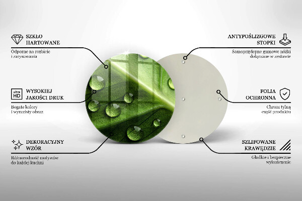 Üveg vágódeszka Természet harmat és levél