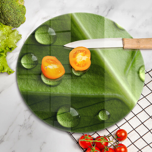 Üveg vágódeszka Természet harmat és levél