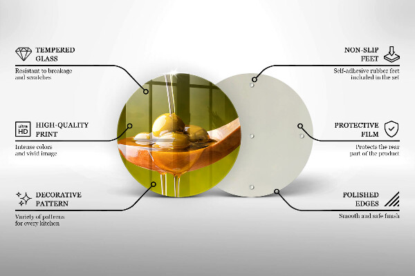Üveg vágódeszka Olívaolaj és olívabogyó