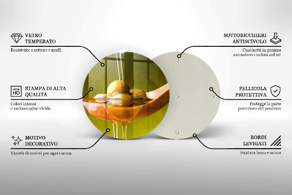 Üveg vágódeszka Olívaolaj és olívabogyó