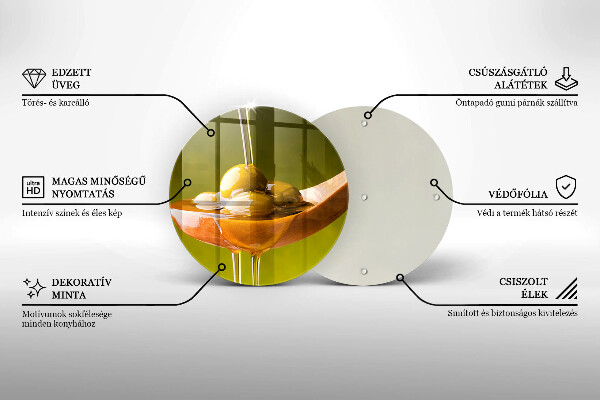 Üveg vágódeszka Olívaolaj és olívabogyó