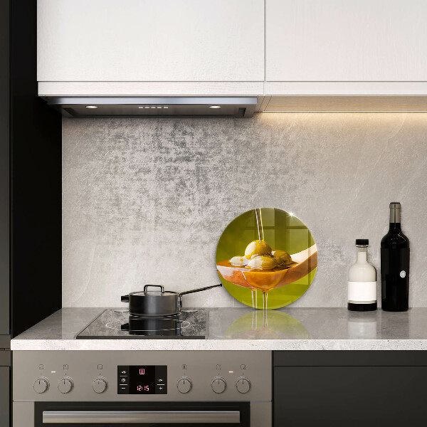 Üveg vágódeszka Olívaolaj és olívabogyó