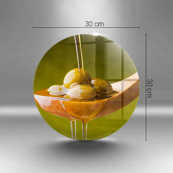 Üveg vágódeszka Olívaolaj és olívabogyó
