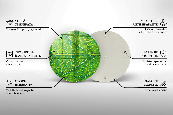 Üveg vágódeszka Természetes levélerek