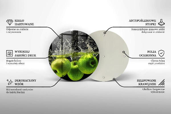 Üveg vágódeszka Zöld alma és víz