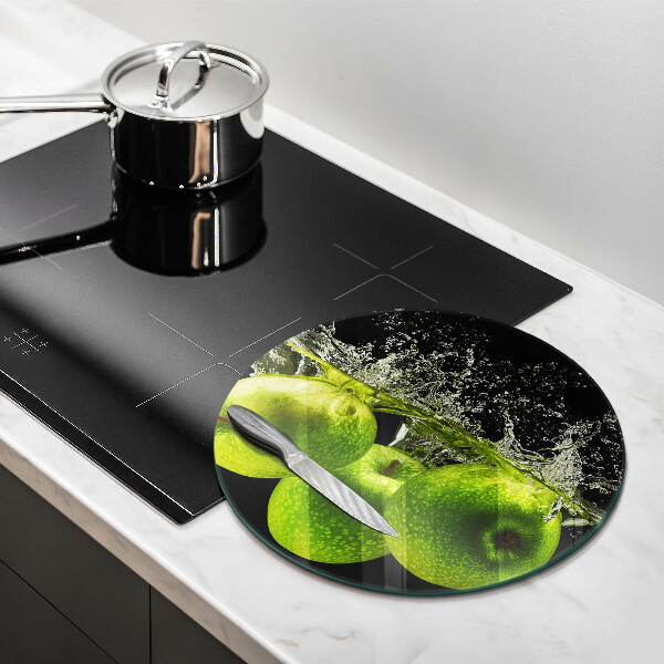 Üveg vágódeszka Zöld alma és víz