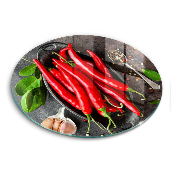 Üveg vágódeszka Piros chili paprika