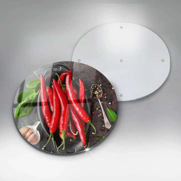 Üveg vágódeszka Piros chili paprika