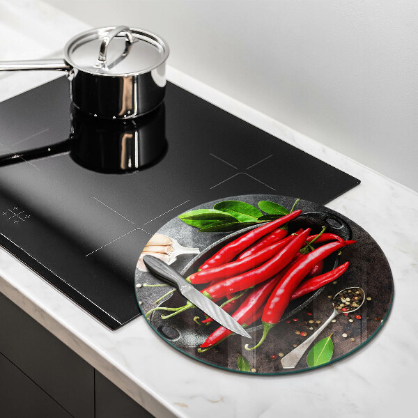 Üveg vágódeszka Piros chili paprika