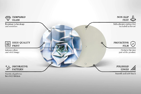 Üveg vágódeszka Virágos növény