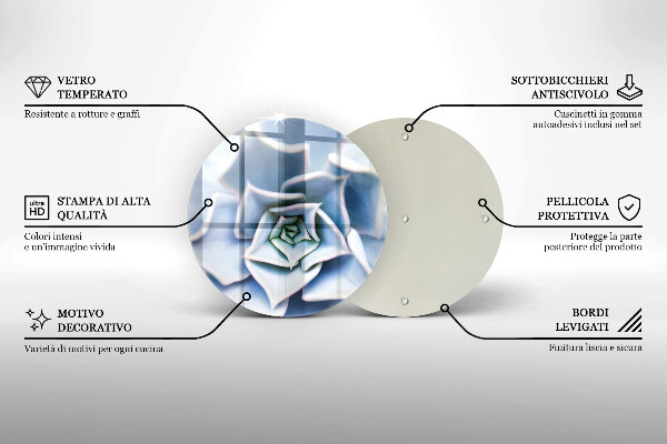 Üveg vágódeszka Virágos növény