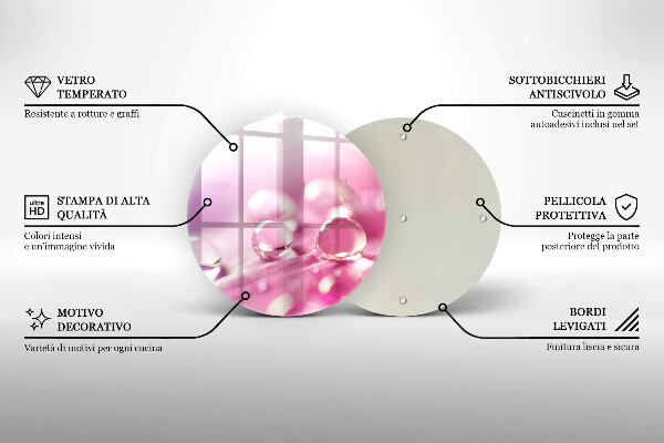 Üveg vágódeszka Harmat virágszirmai