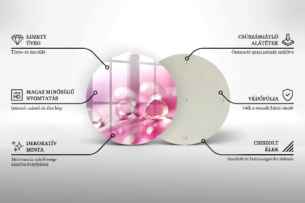 Üveg vágódeszka Harmat virágszirmai