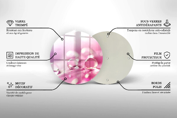 Üveg vágódeszka Harmat virágszirmai