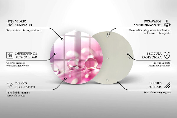 Üveg vágódeszka Harmat virágszirmai