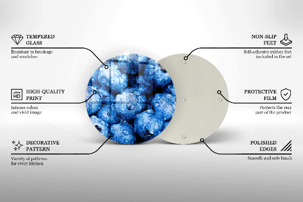 Üveg vágódeszka Lédús áfonya