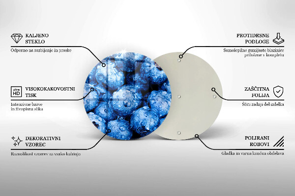 Üveg vágódeszka Lédús áfonya