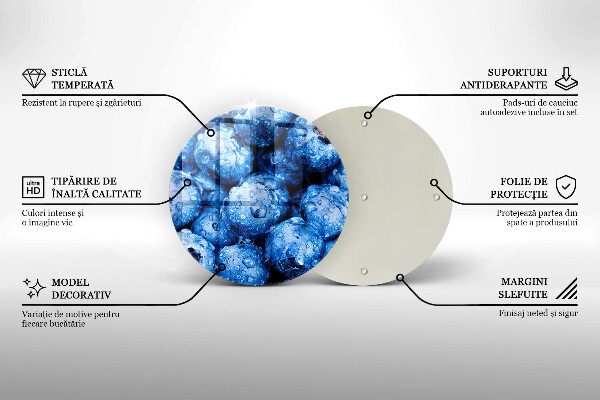 Üveg vágódeszka Lédús áfonya