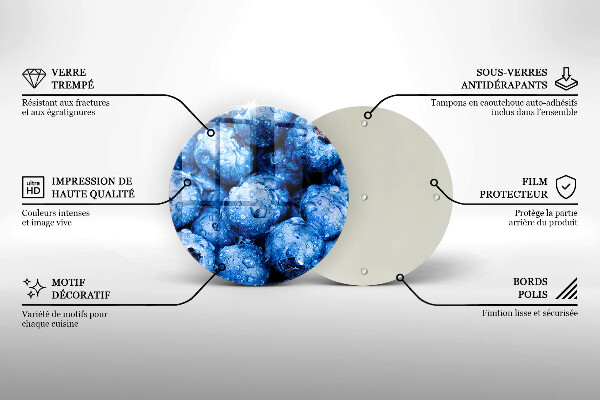 Üveg vágódeszka Lédús áfonya