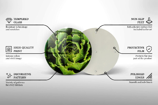 Üveg vágódeszka Salátalevél evés