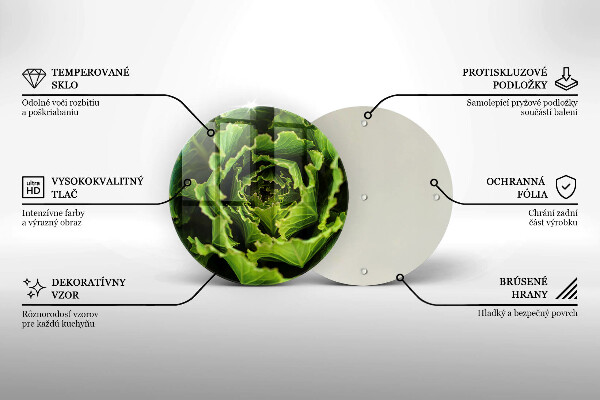 Üveg vágódeszka Salátalevél evés