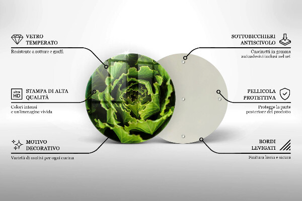 Üveg vágódeszka Salátalevél evés